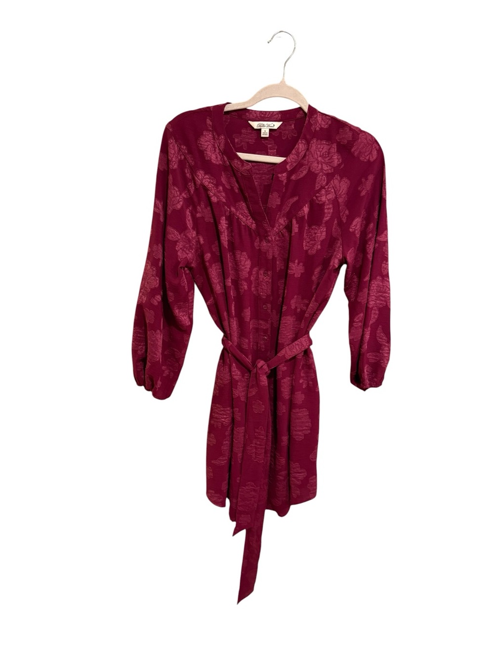 The Pioneer Woman Berry Floral Textured Tunic Dress - Size Small